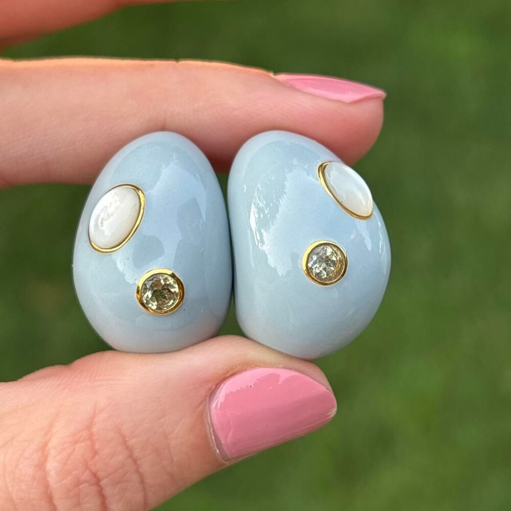 Lizzie Fortunato Mini Studded Arp in Mist Blue